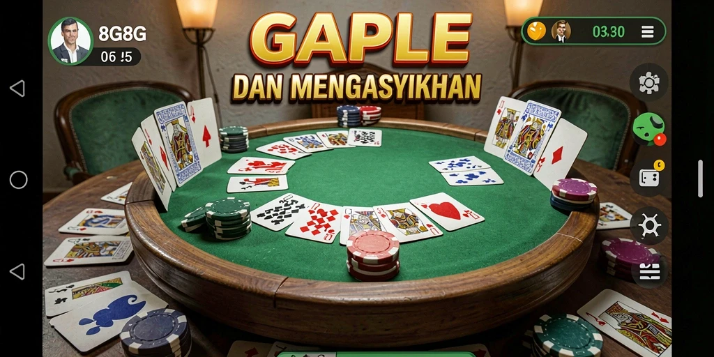 Screenshot gameplay 8G8G menampilkan keseruan bermain Gaple.