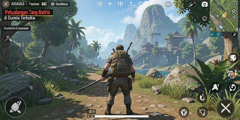 Screenshot gameplay ASIA303 menampilkan petualangan di dunia terbuka yang menakjubkan.