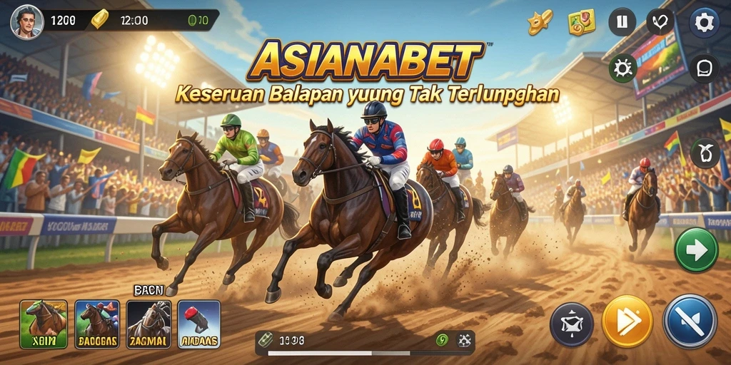 Gameplay balapan mendebarkan di ASIANABET dengan mobil kencang.