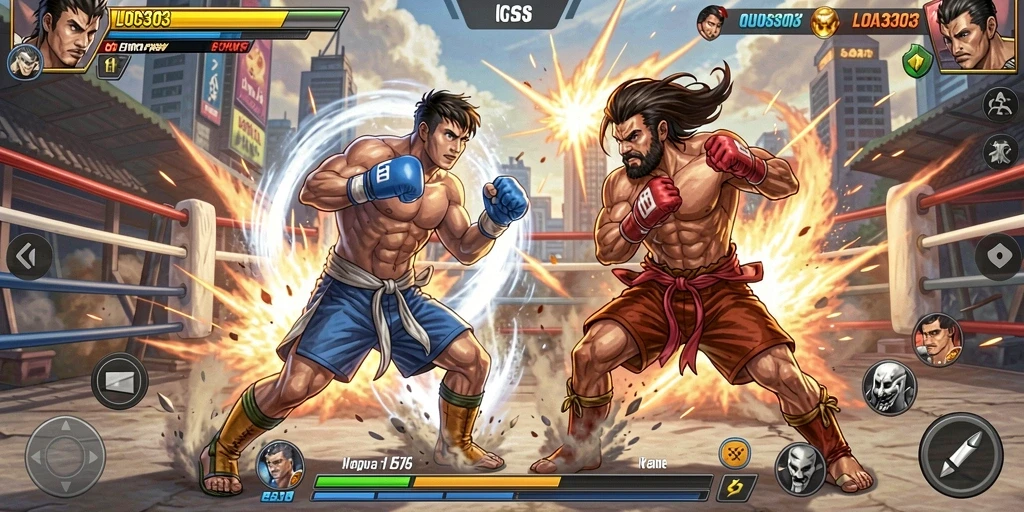 Screenshot utama LOS303 menampilkan pertarungan seru antar karakter.