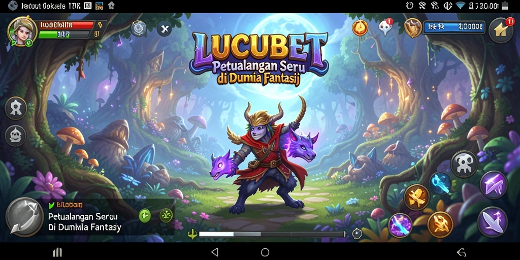 Screenshot menampilkan aksi petualangan seru di LUCUBET.