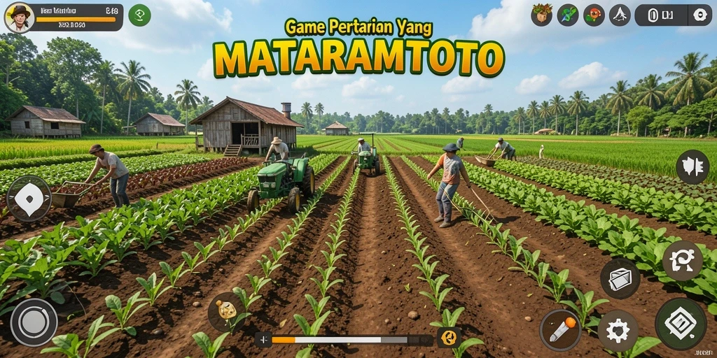 Screenshot gameplay <strong>MATARAMTOTO</strong> menampilkan petualangan pertanian yang seru.