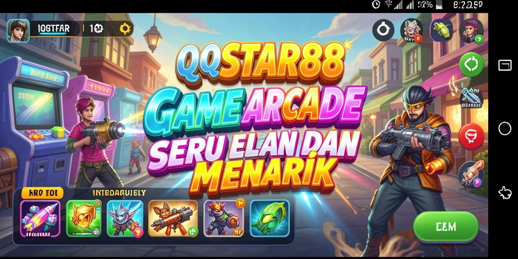 Tangkapan layar gameplay QQSTAR88 menampilkan aksi seru dalam permainan arcade.