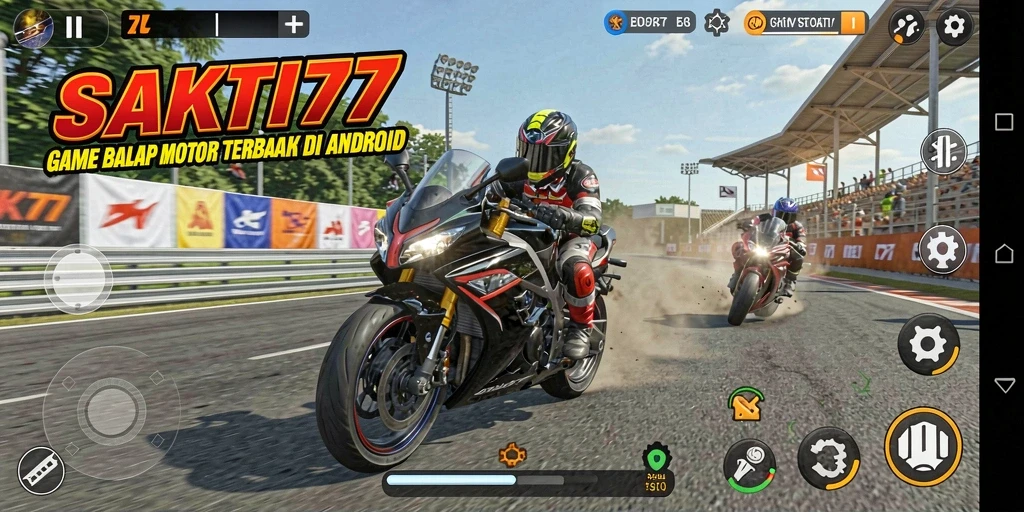 Gameplay SAKTI77 yang mendebarkan saat balapan motor.