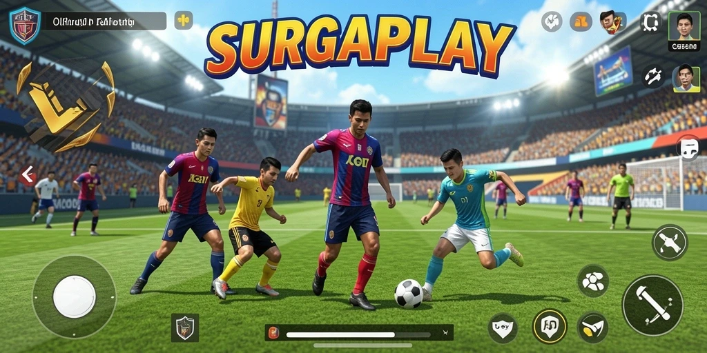Tampilan gameplay <strong>SURGAPLAY</strong> yang mendebarkan saat pertandingan berlangsung.