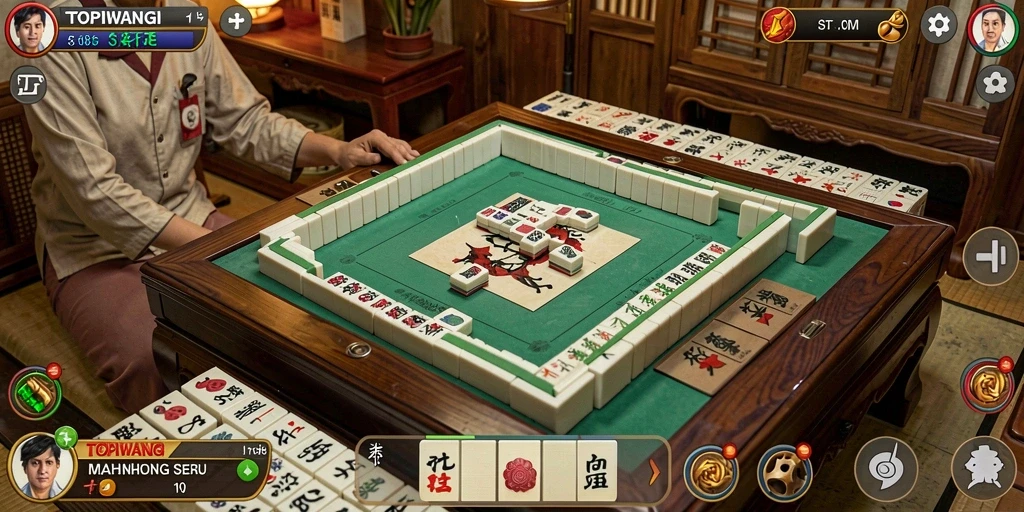Screenshot menunjukkan gameplay Mahjong yang seru dan menarik.