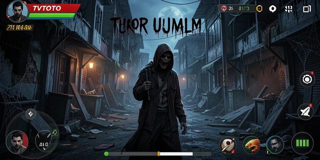 Tampilan gameplay TVTOTO yang menyeramkan dan mendebarkan.