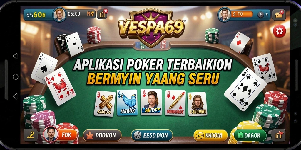 Tampilan gameplay Poker yang seru dan menarik di VESPA69.
